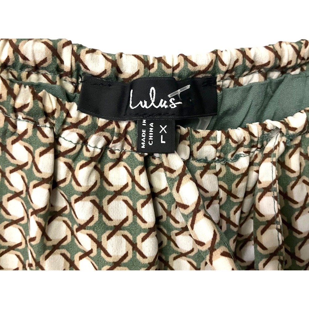Lulu's Olive Green Wide Leg Pull-On Pants with Drawstring